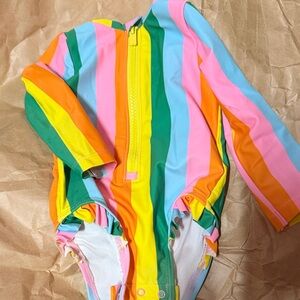 Old Navy Multicolor Striped Kids Swim Rashguard